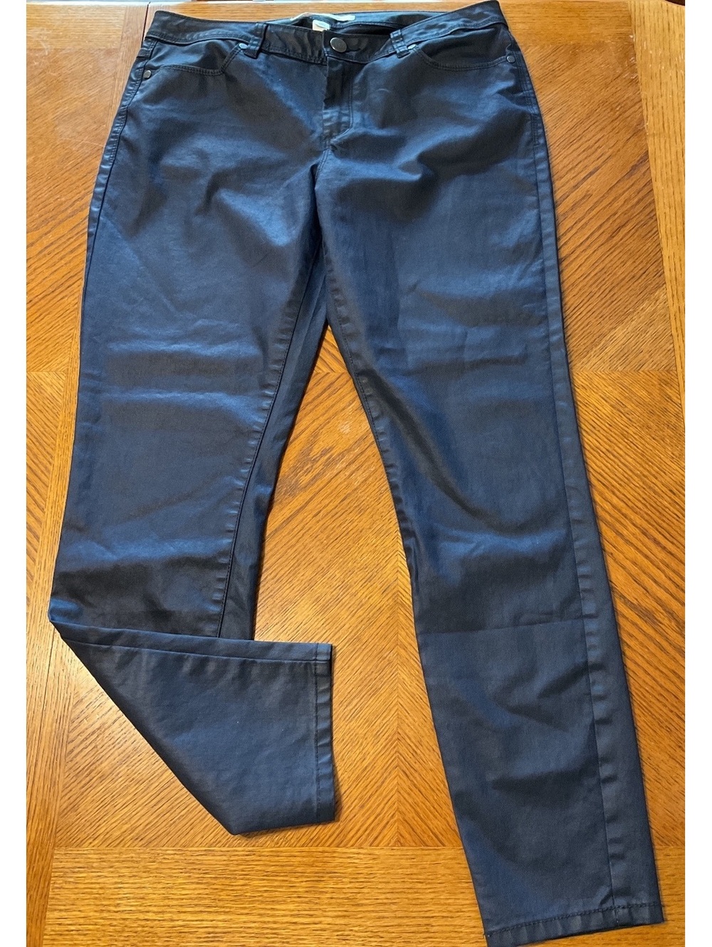 Lauren Conrad Faux Leather Coated Women’s Size 10 Dark Navy Blue Pants Jeans